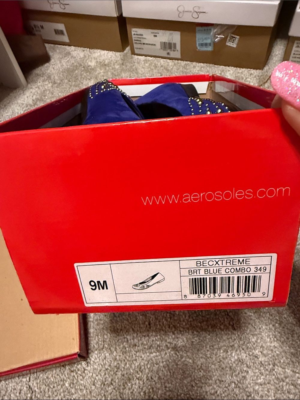 AEROSOLES Royal Blue Studded Ballet Flats - Picture 3 of 4